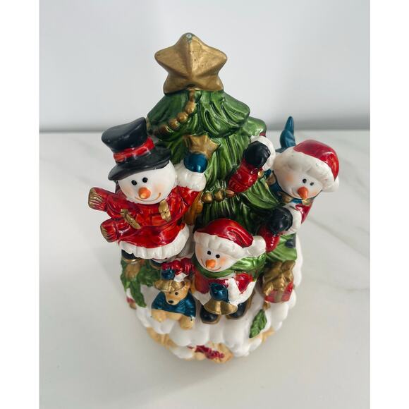 CHRISTMAS TREE WITH SNOWMEN MUSICAL FIGURINE - Picture 4 of 4
